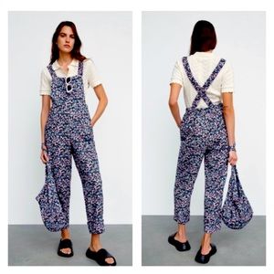 Zara floral overalls